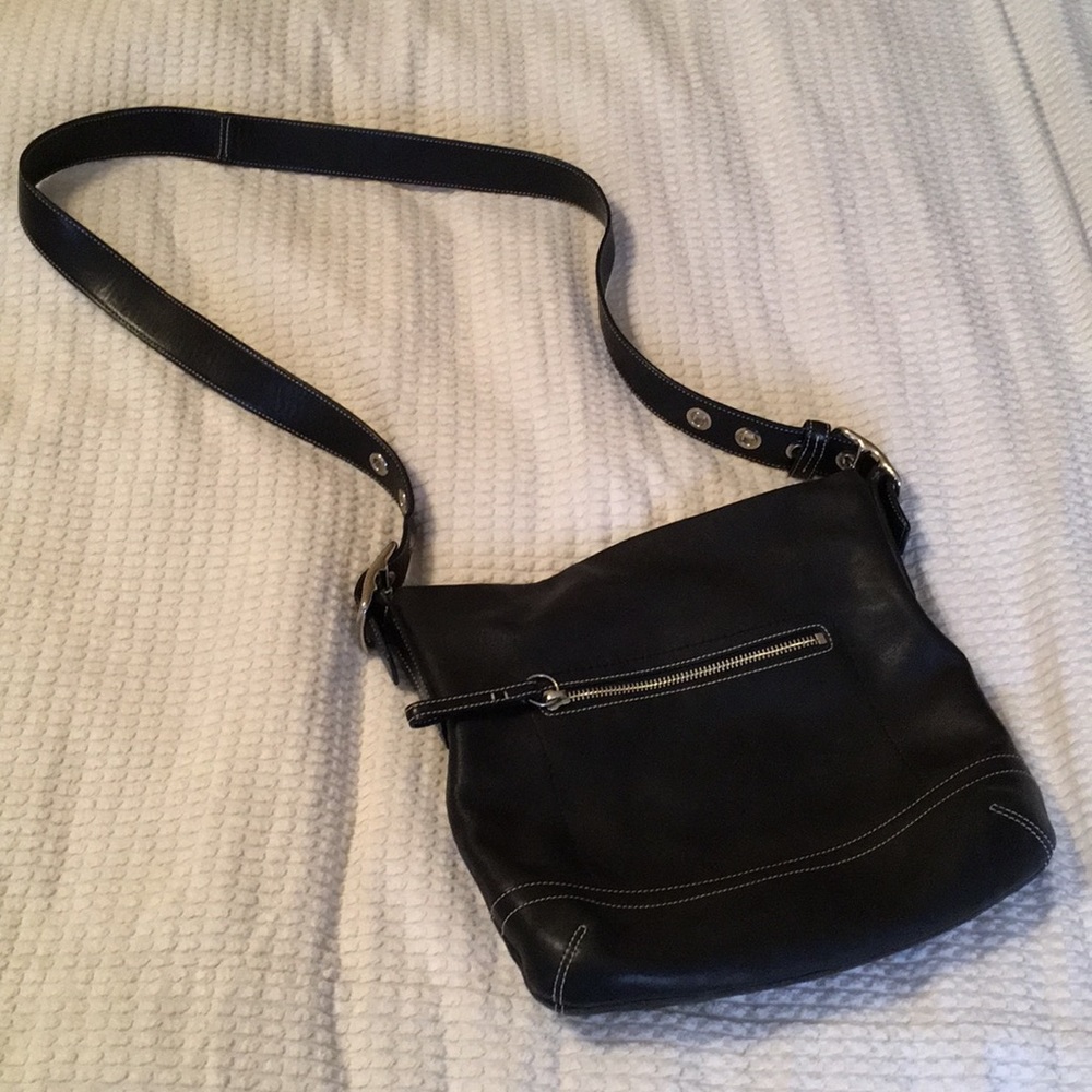Coach Black Leather Convertible Purse